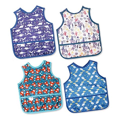 Joyo roy Baby Bib for Boys 4Pack Waterproof Bibs Baby Bibs for Weaning Bibs for Toddlers 0-3 Years Cover