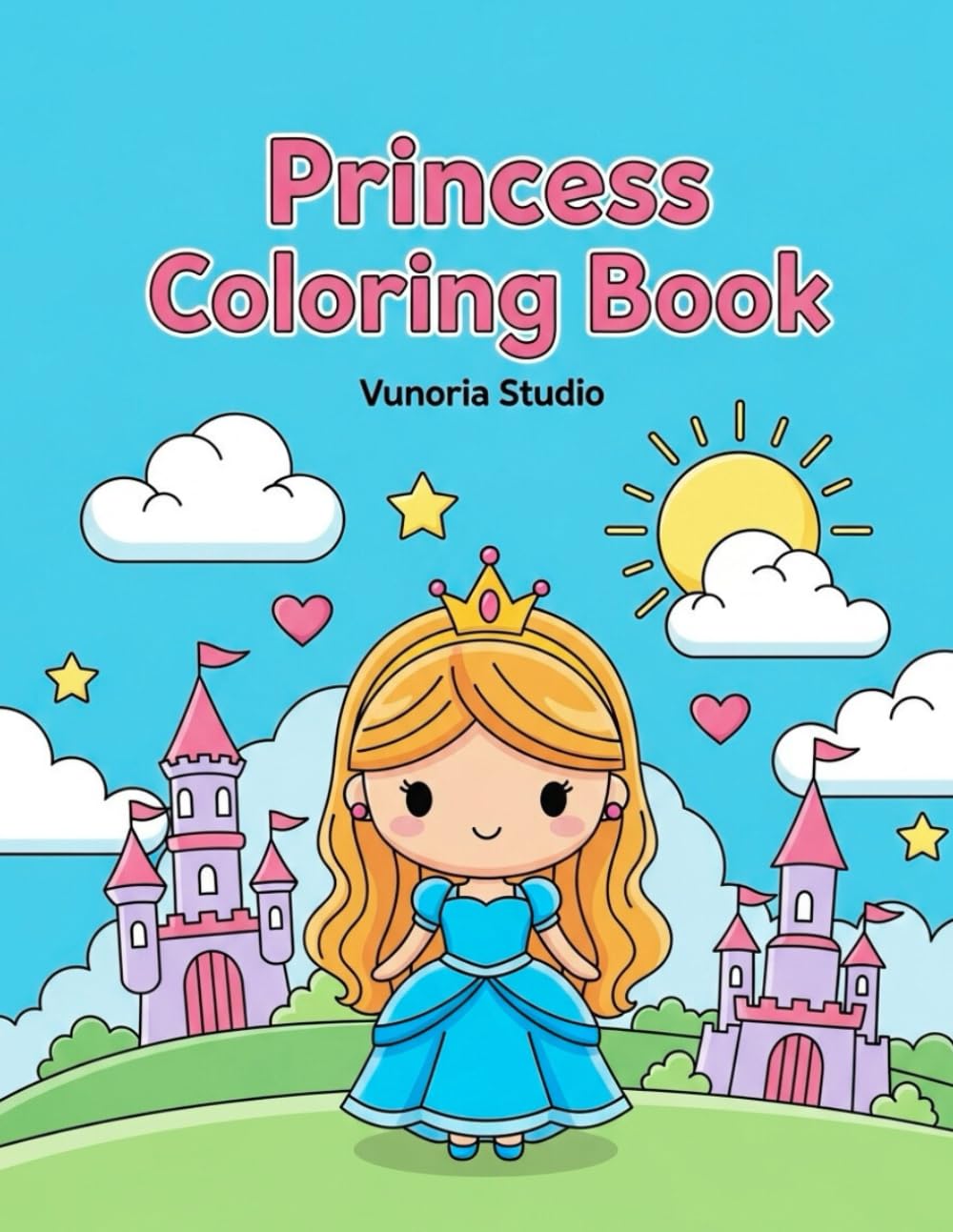 Vunoria Princess Coloring Book for Kids Ages 3–8: Cute & Simple Coloring Pages for Little Girls Ages 3–8 (Vunoria Coloring Books)