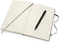 Vista 4 de Moleskine Cuaderno clásico de tapa dura a rayas y bolígrafo Go, negro, grande (5 x 8.25 pulgadas), 240 páginas