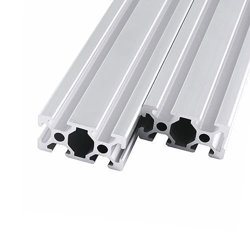 ANWOK 2 rieles lineales de perfil de aluminio de 19685in 1968 pulgadas 2020 estándar europeo anodizado riel lineal ranura en T ancho estándar 0236in