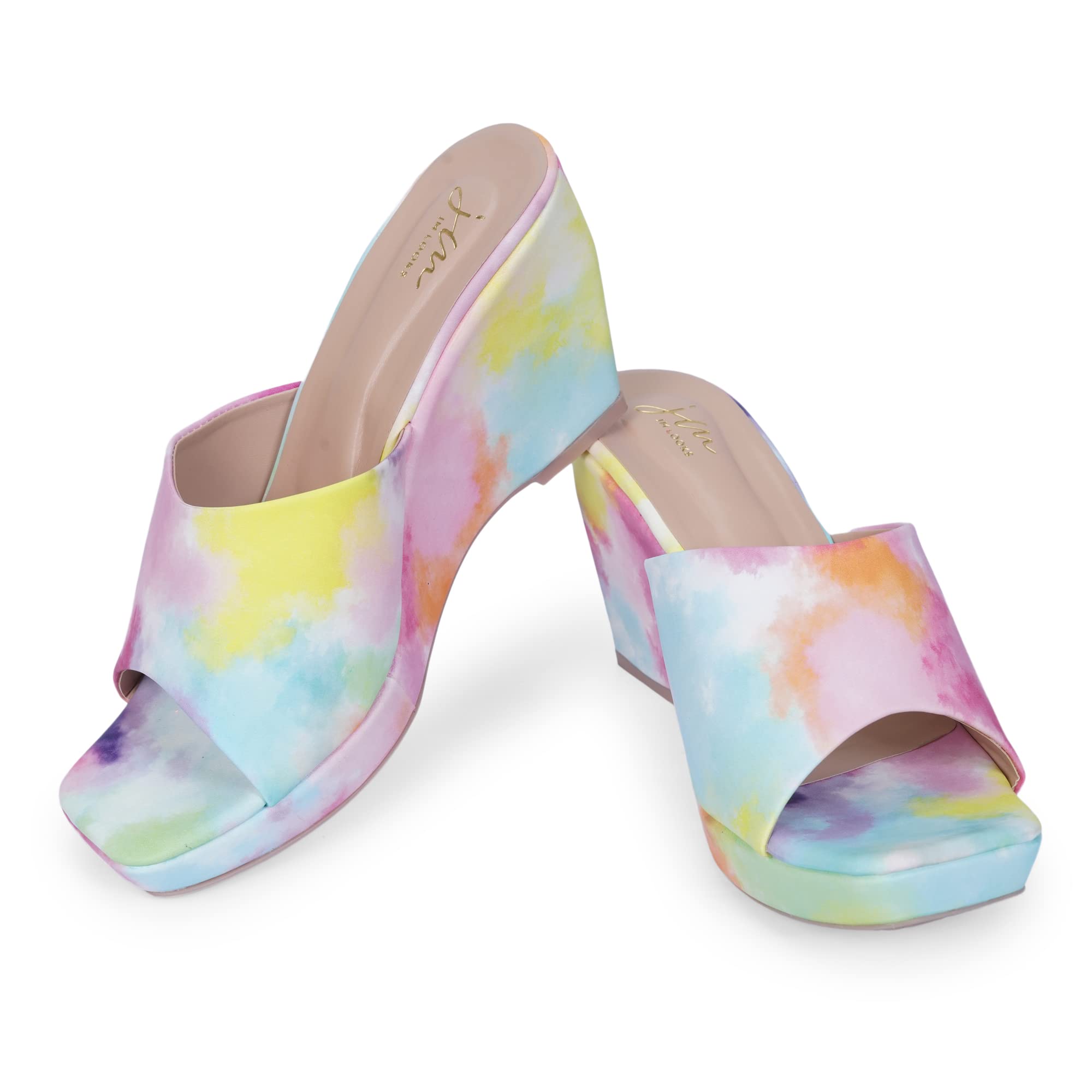 JM LOOKS Stylish Multi Colour Wedges Heels For Womens & Girls (B0BFLVYRJJ) Amazon Price History, Amazon Price Tracker