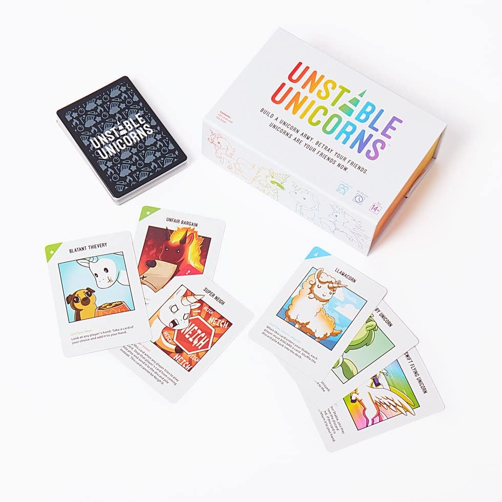 Image of Tickles Unstable Unicorns Strategic Card Game for Adults Party Game Family Parties (Players: 8; Age:14+)