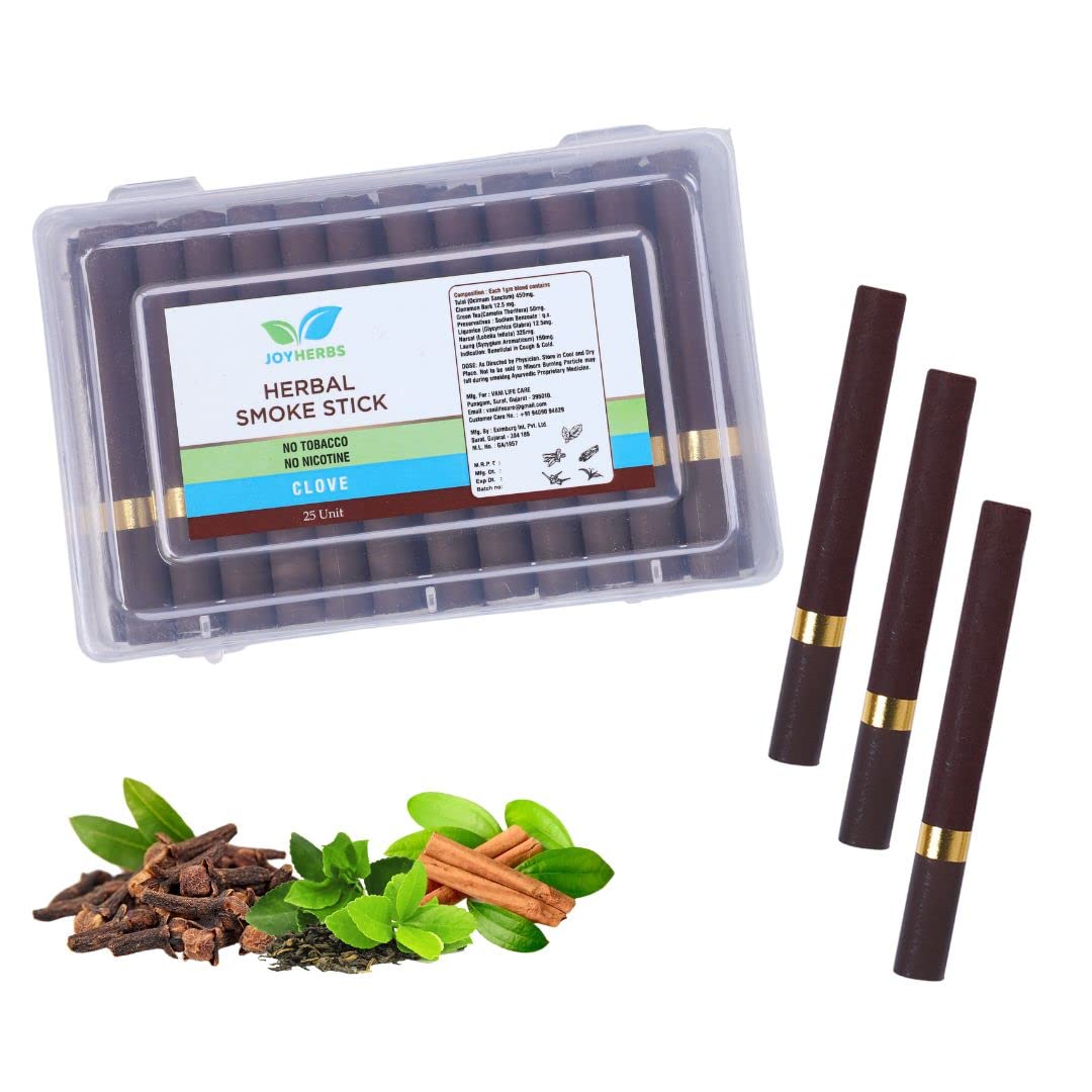 JOYHERBS Clove Herbal Cigarette Smokes - Nicotine Free & Tobacco Free Alternative Made using 100% Ayurvedic Herbs Cigarette (1 Pack of 25 Sticks) (B0BSXNH3D9) Amazon Price History, Amazon Price Tracker