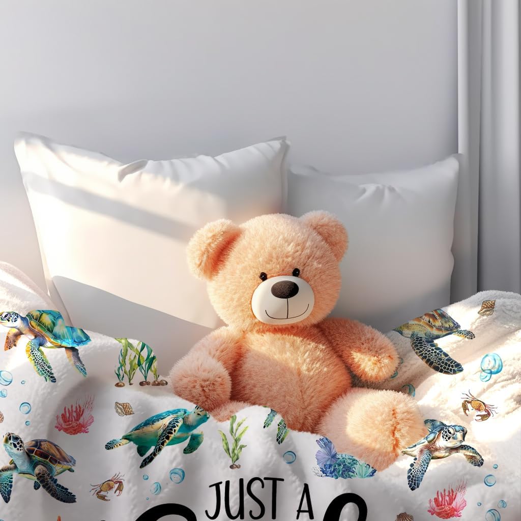 Sea Turtle Blanket Just A Girl Who Loves Turtle Blankets Soft Warmth Flannel Throw Blankets Bedding Decor for Kids Girls Adults Gifts All Season 50"x40" - Image 4