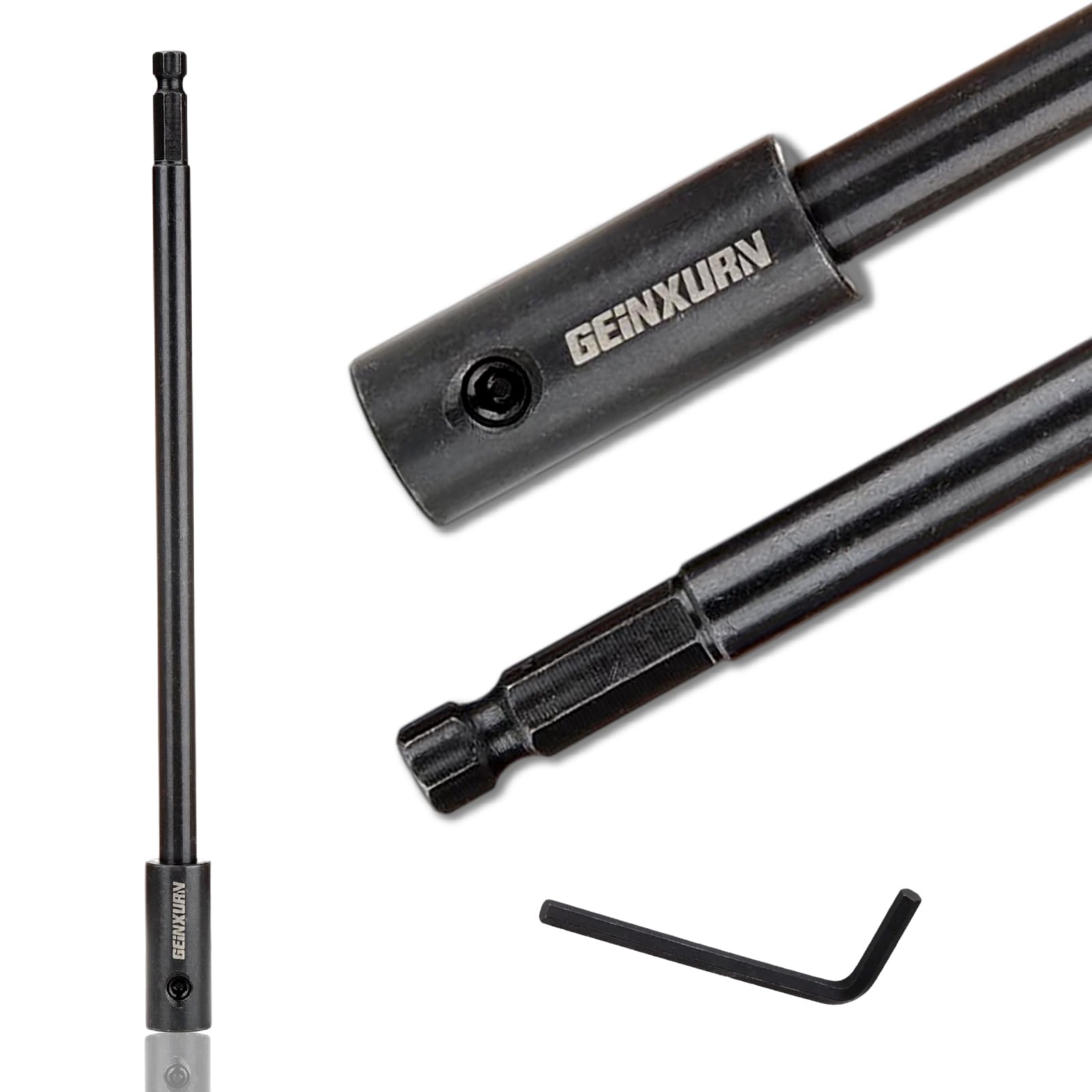 GEINXURN Tools Hole Saw Extension Chuck, 270mm x 3/8-Inch Hex Shank Reducing Locking Impact Extension