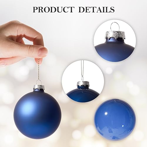 Miniatura 44 de DN DECONATION Deep Red Glass Christmas Ornaments, Set of 9, 3.15' Hanging Christmas Baubles for Xmas Tree Decoration, Wedding Party Gift