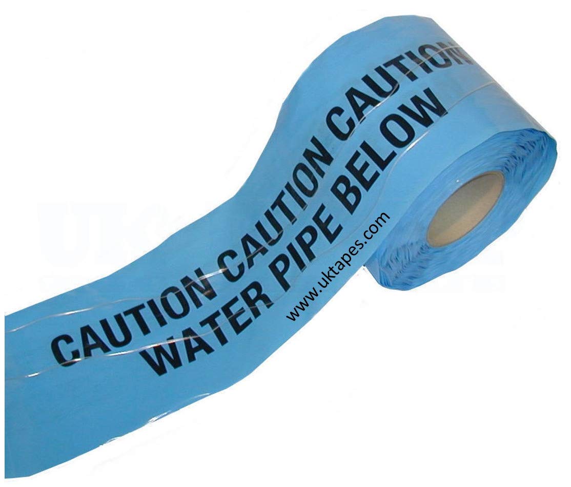 UK Tapes CAUTION WATER PIPE BELOW detection tape WAVEYWIRE