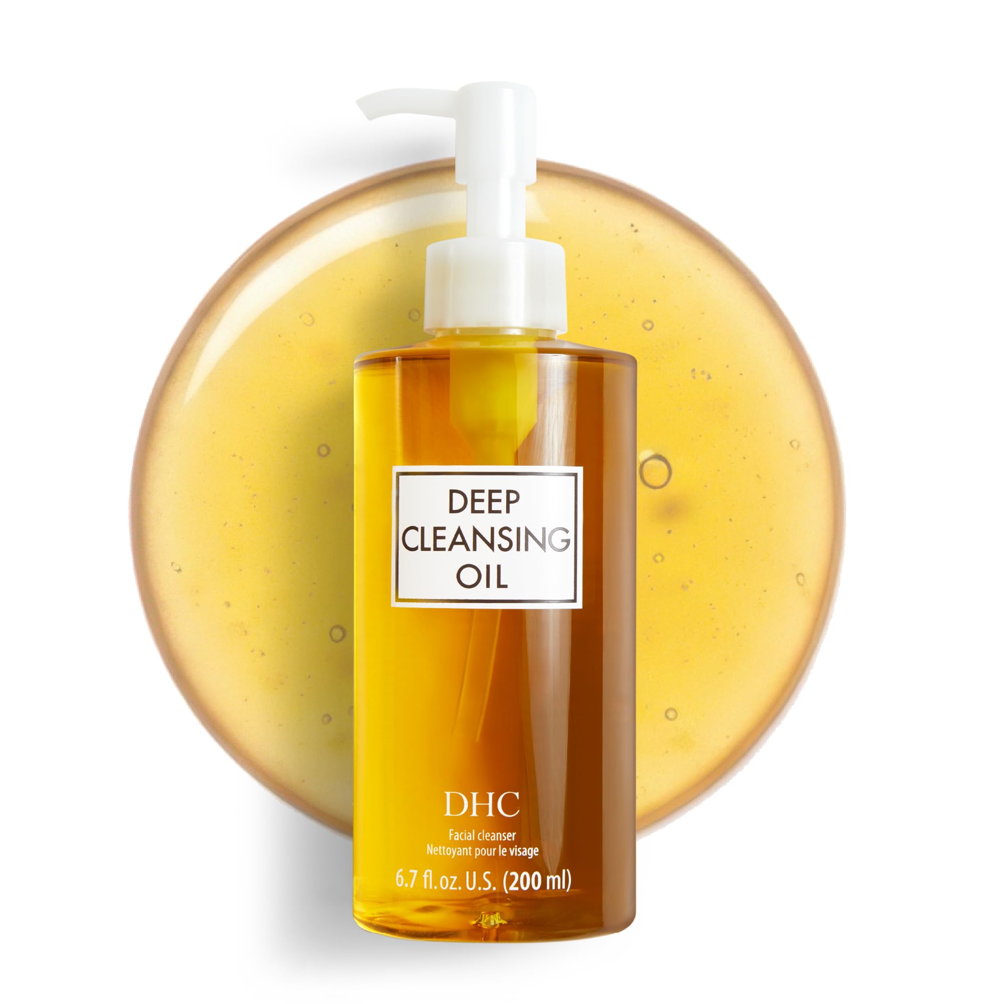 DHC Deep Cleansing Oil, Facial Cleansing Oil, Makeup Remover, Cleanses without Clogging Pores, Residue-Free, Fragrance and Colorant Free, All Skin Types, 6.7 fl. oz.