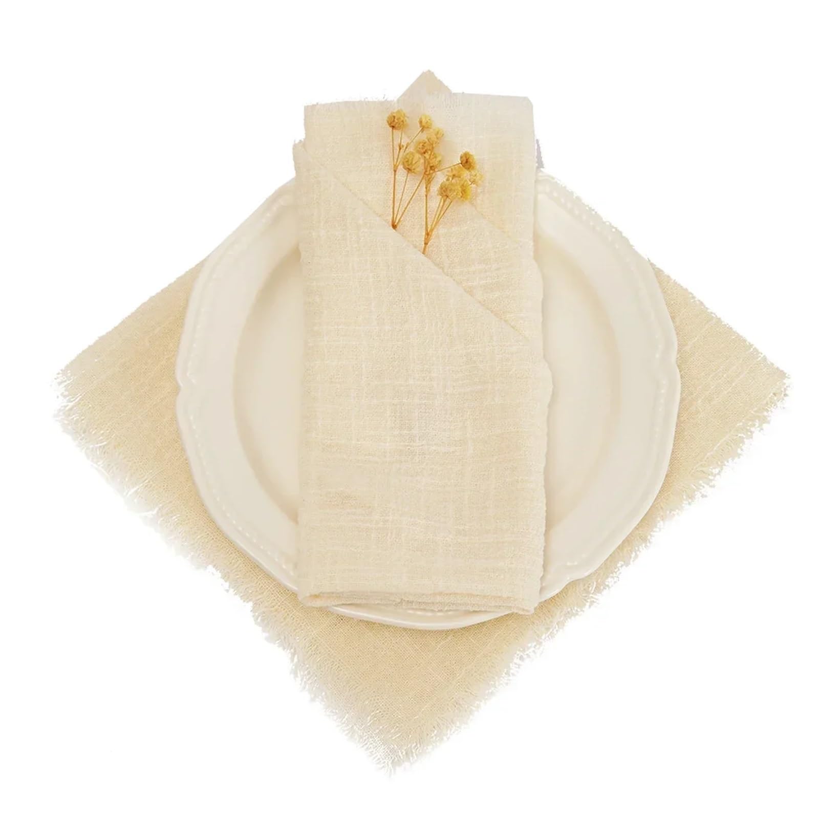 24pcs Cotton Napkin 32x32cm Tea Towel Wedding Party Table Decor Burrs Napkins