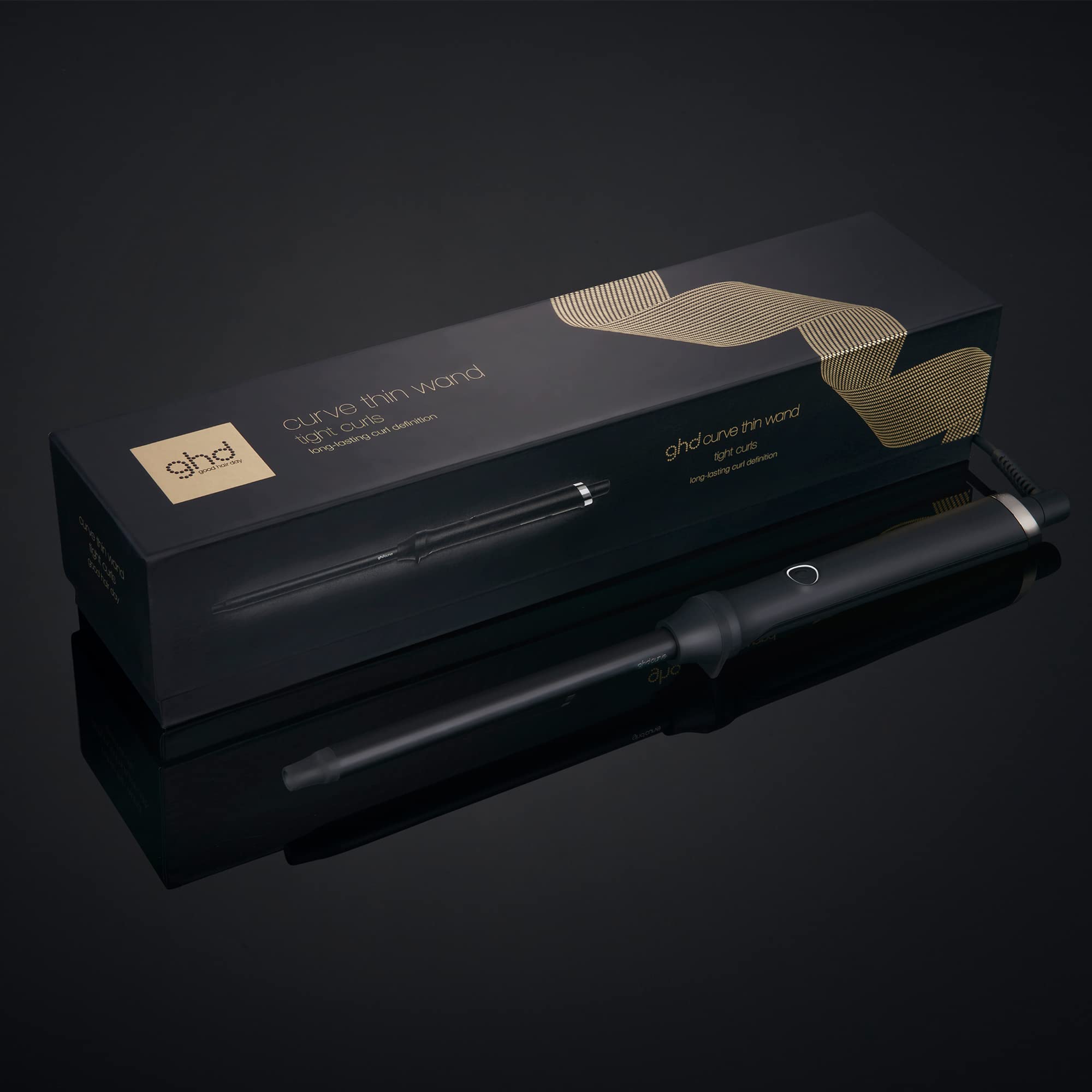 ghd curve thin - Rizador de pelo profesional fino para crear rizos muy definidos, tecnología con calentador PTC 185º, color negro