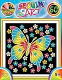 Geospace Sequin Art 60 Series, Sparkling Arts & Crafts Kit; Creative Crafts for Young Kids 5 and Older (Complete Picture in 60 Minutes) (Butterfly)