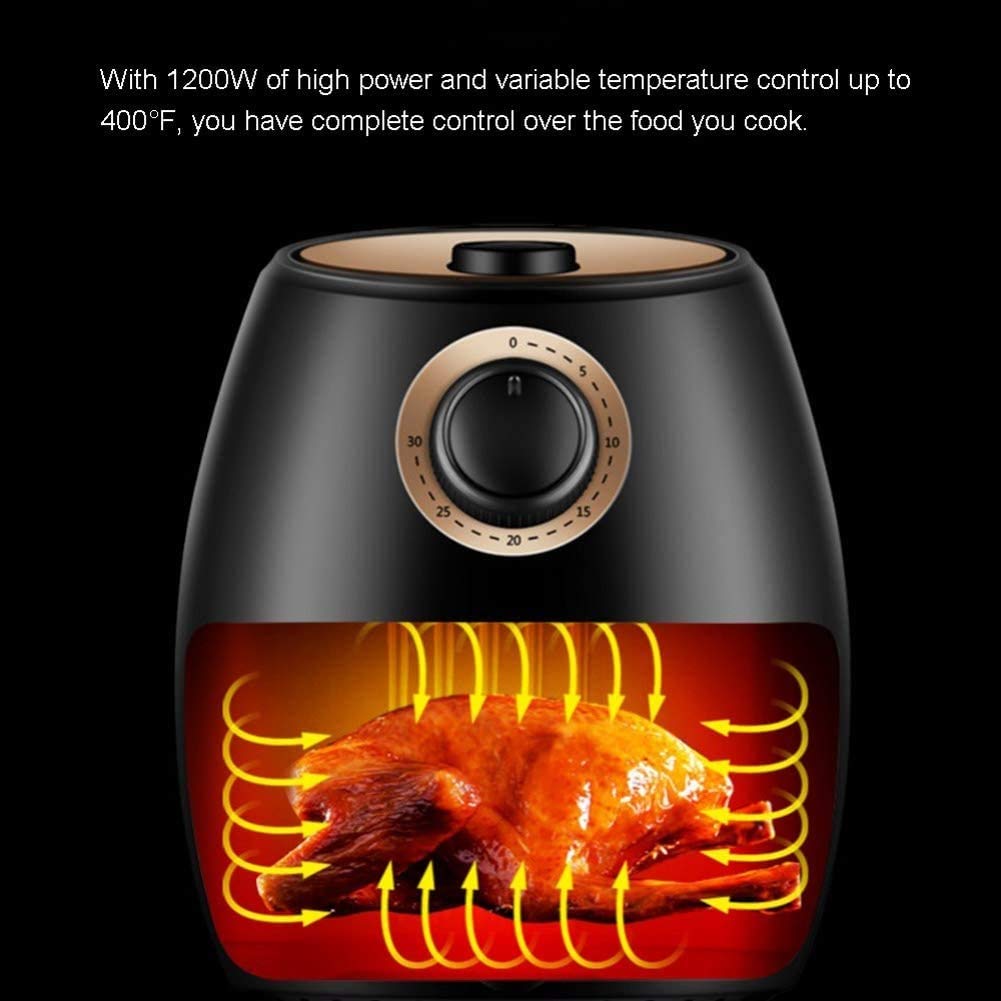 Friteuse d'air de 1200-watts 2.1L, friteuse électrique sans Huile avec minuterie Automatique et contrôle de la température