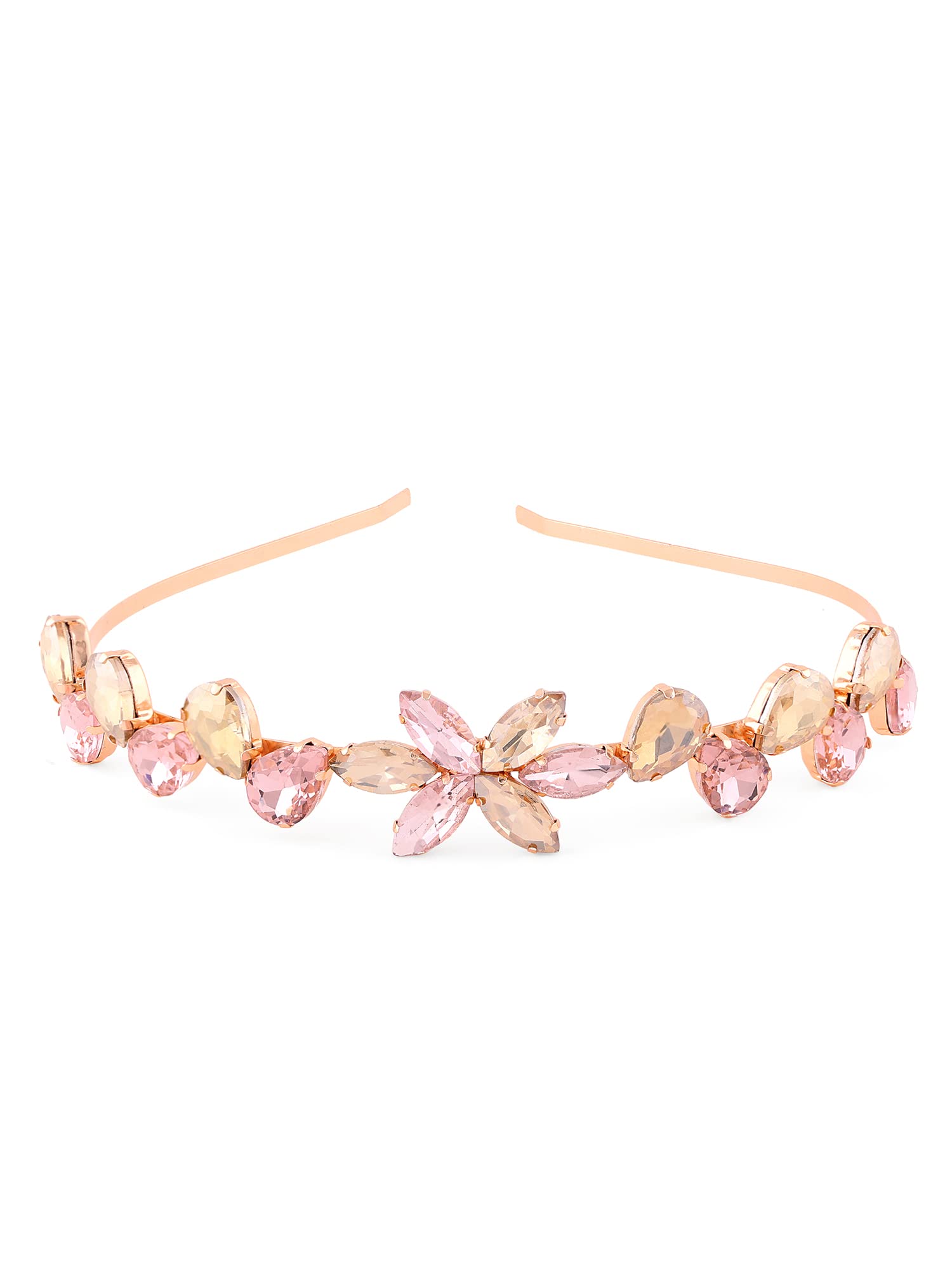 Zaveri Pearls Pink Rhinestones Embellished Contemporary HairBand For Women-ZPFK14502 (B0B6RNY8KL) Amazon Price History, Amazon Price Tracker