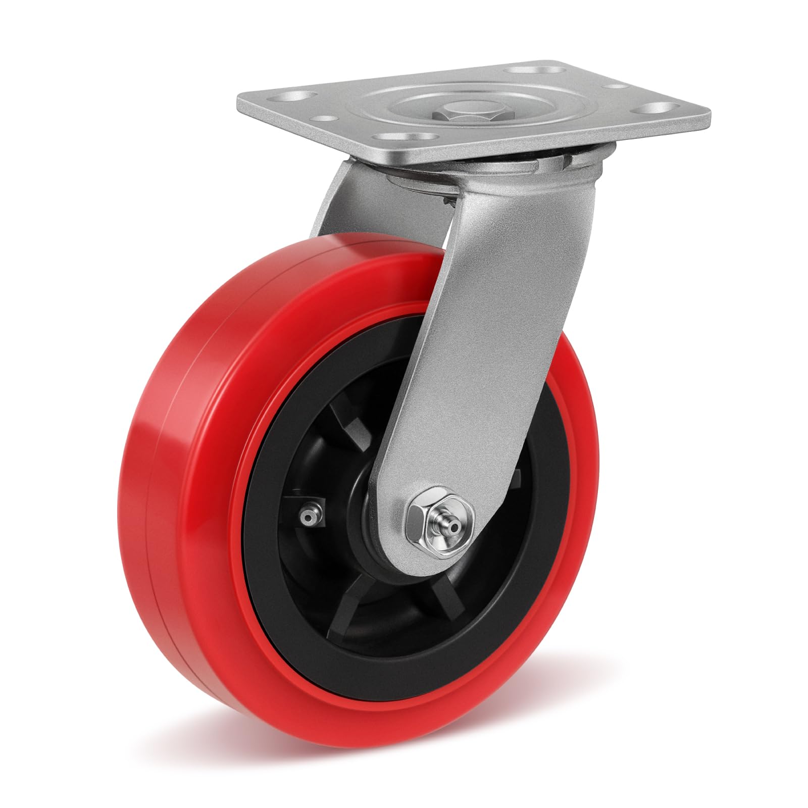 HANDSAMMU 6 inch Industrial Casters-Polyurethane on Polyolefin Swivel Casters, Heavy Duty Casters with 1200 lb Capacity, Caster Wheels for Toolbox,
