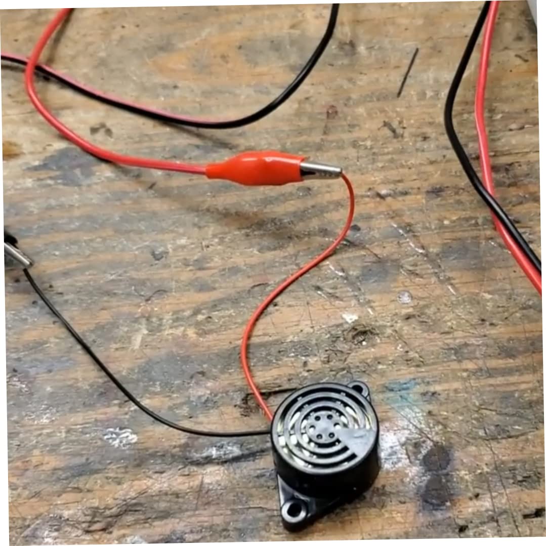 Buzzer piezoele, segnale acustico di cicalino, allarme del cicalino DC 3-24V attivo Brumer acustico Piezo Elettronico Sunitore continuo con filo di piombo, allarme del cicalino, beep elettronico