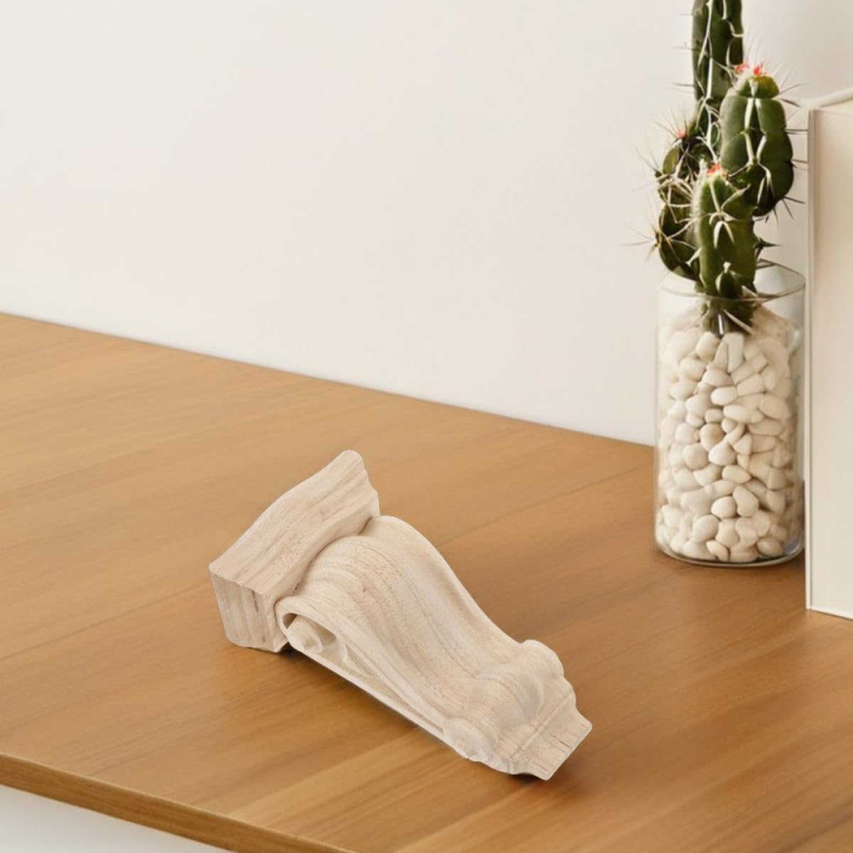2 Piezas Ménsulas de Madera Tallada Mano Detalles Artísticos Estilo Europeo Decoración para Esquinas y Estanterías Soportes sin Pintar para Puertas y Chimeneas Embellecedores de