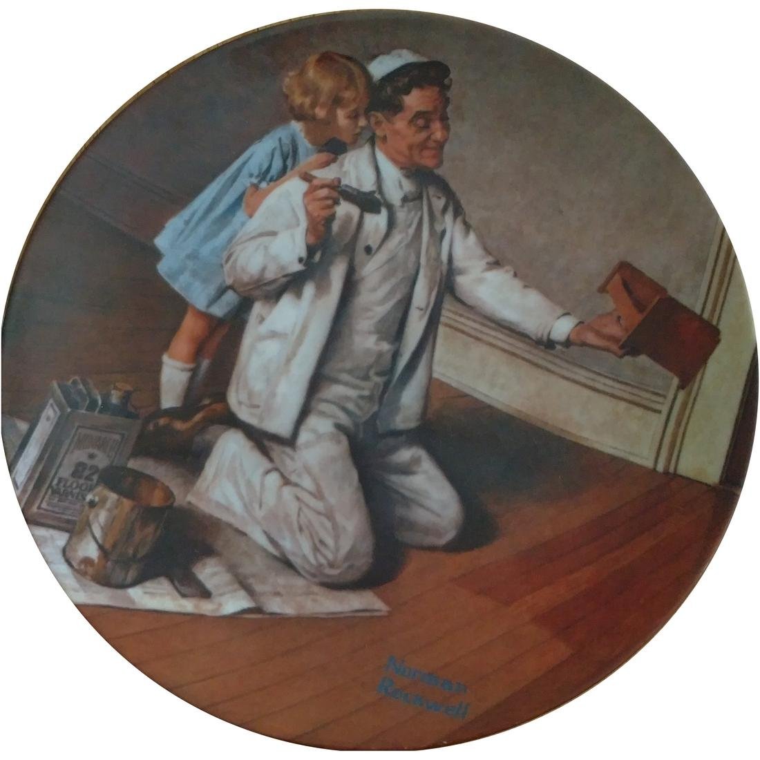 Collectible Plate #15992 Norman Rockwell "The Painter" Vintage 1984, Working Man Collectible Fine China Art