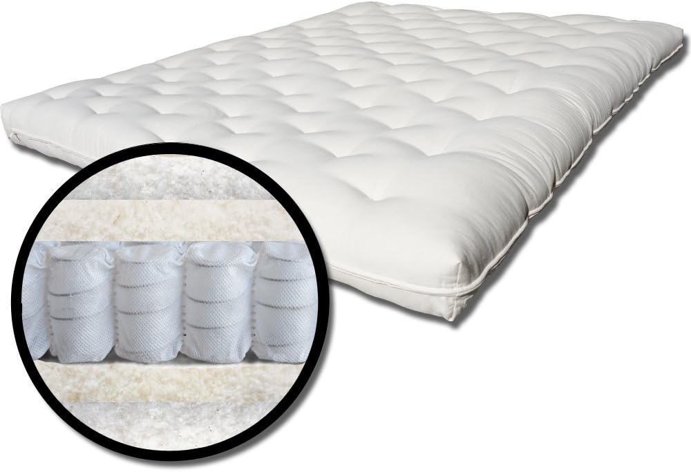 The Futon Shop Pure Comfort Organic Cotton and Wool Soft Spring Mattress Full Double