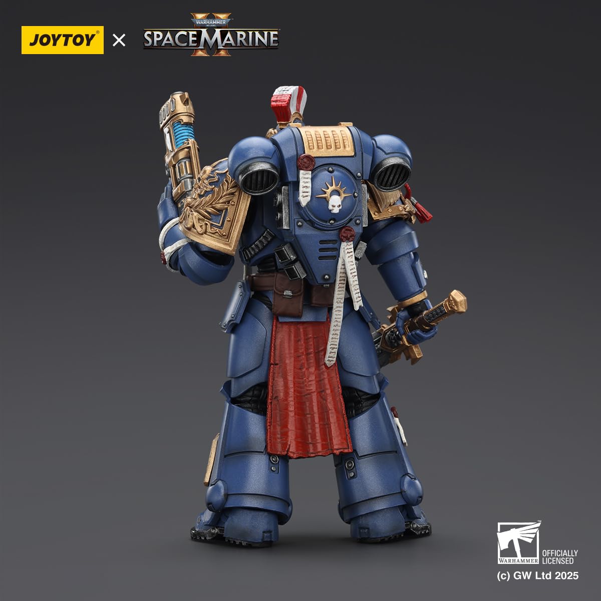 TOYVERSE JOYTOY 1/18 Figura de acción Warhammer 40.000, Space Marine 2, Ultramarines Relic Primus Armour con pistola de plasma y hoja de combate, articulación móvil, modelo de personaje de 15 años y