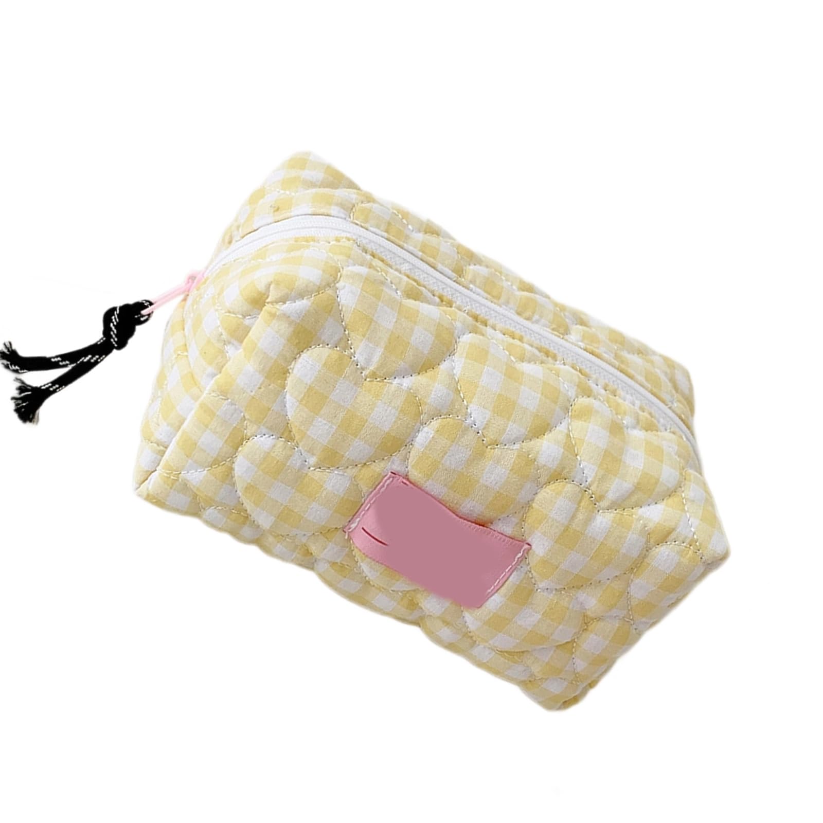 LUCKGONI Lovely Heart Candy Checkered Portable Makeup Bag Portable Cosmetic Organizers For Women Travel Toiletry Storage Pouches