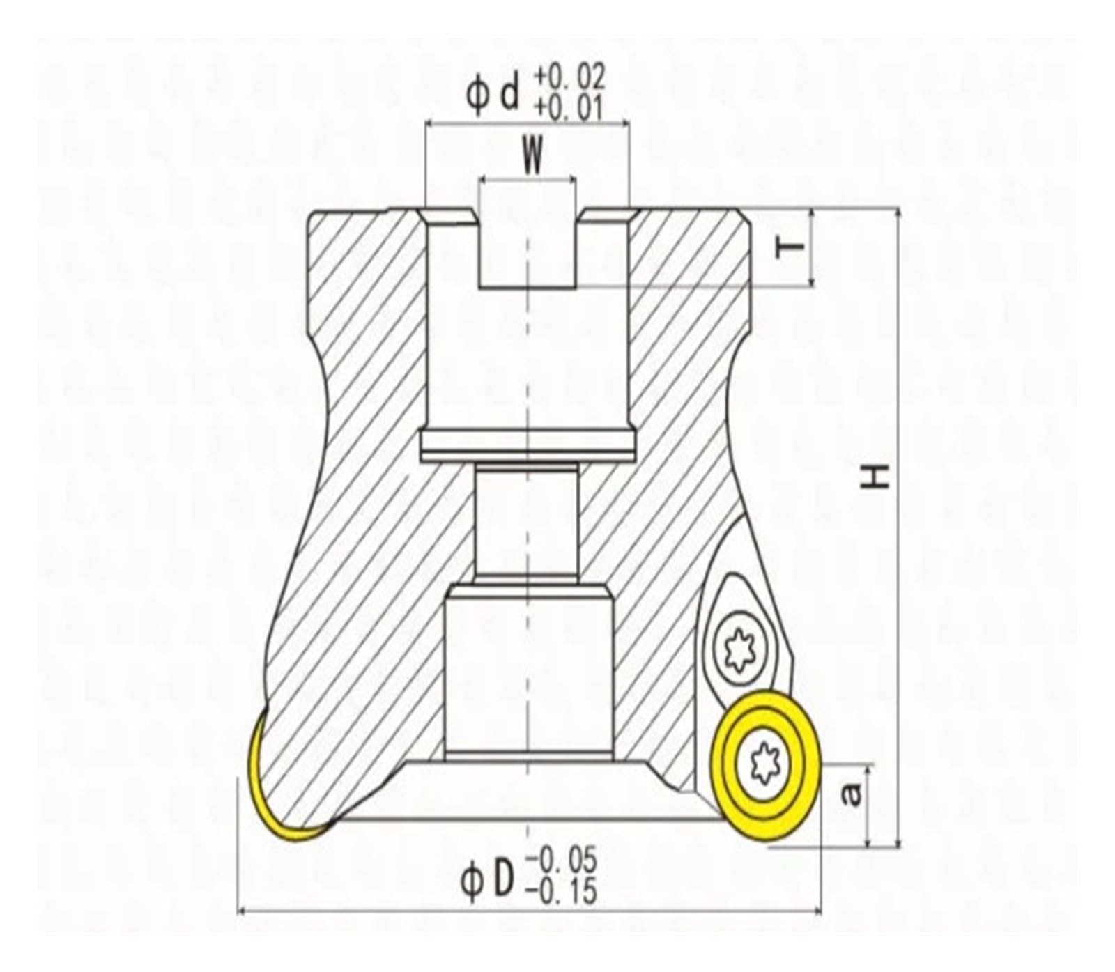 Planfräser CNC-Fräskopf EMR6R Rundfräserkopf Rundfräser-Fräskopf mit flachem Boden(EMR-6R-63-22-4T)