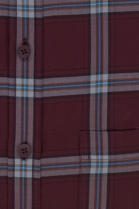 Image of 7-DAYS Men's Premium Check Shirt - 100% Cotton, Tailored Fit (Between Slim & Regular), Full Sleeve, with Pocket - Smart Office & Casual Look