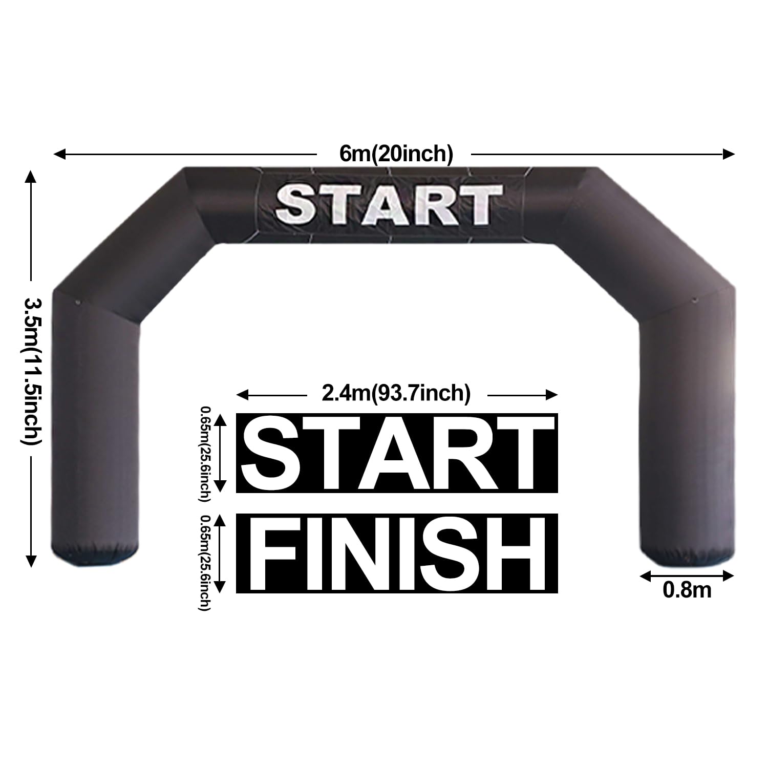 Sayok Archway - Archway - Archway - Archway - Archway - Banner de carrera con aireador para eventos publicitarios (negro)