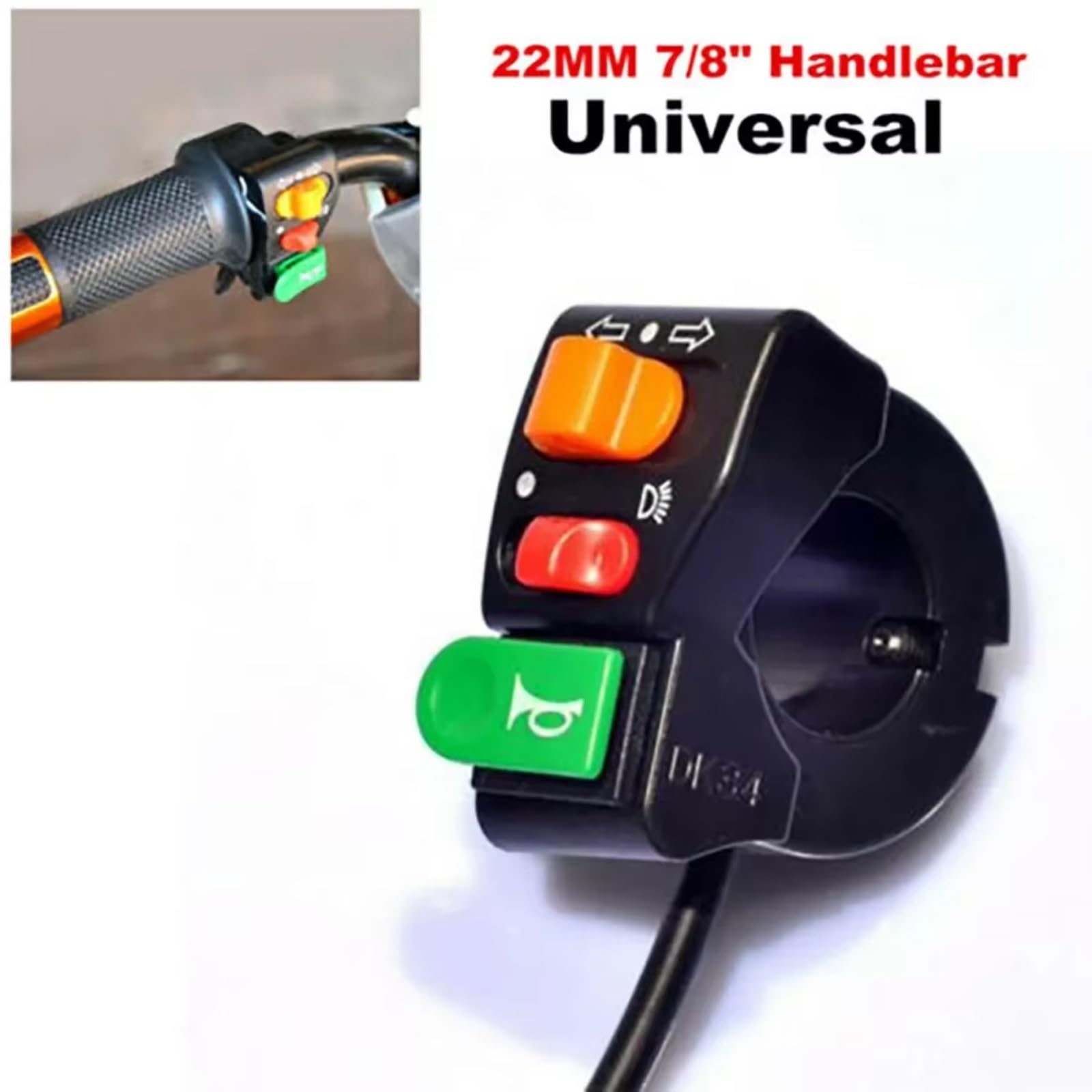 Interruttori per manubrio moto per diametro 7/8 '' 22mm universali 3 in 1 fari ON-OFF indicatori di direzione clacson Manubrio Kill Interruttore
