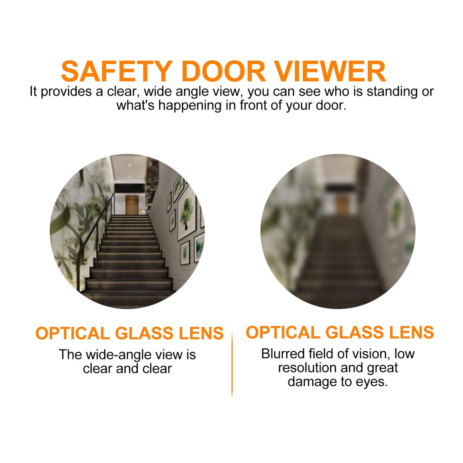 OSALADI 2piezas De Mirilla Digital De De y Sensor Cmos para Seguridad Puertas Visor De para Interior