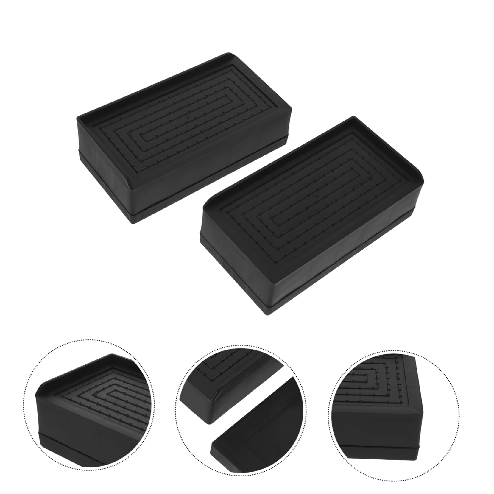 POPETPOP Patas Elevadoras para Muebles Elevadores de Altura para Escritorio, Sofá y Cama, 4 Piezas, Plástico y TPU, Instalación Fácil, Negro