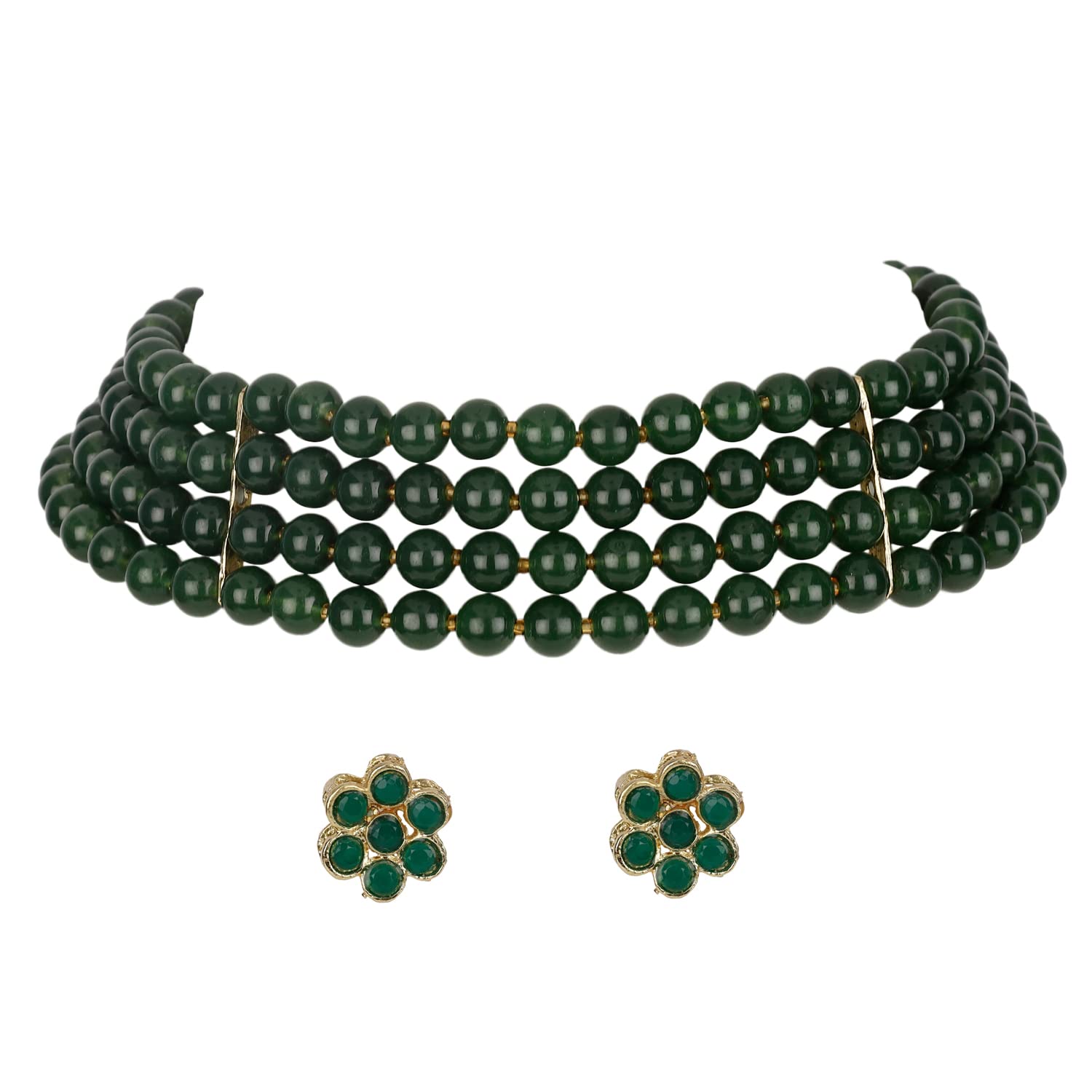 Shining Diva Fashion Latest Stylish Fancy Traditional Pearl Choker Necklace Jewellery Set for Women (13828s), Green (B0BXPNGC7W) Amazon Price History, Amazon Price Tracker