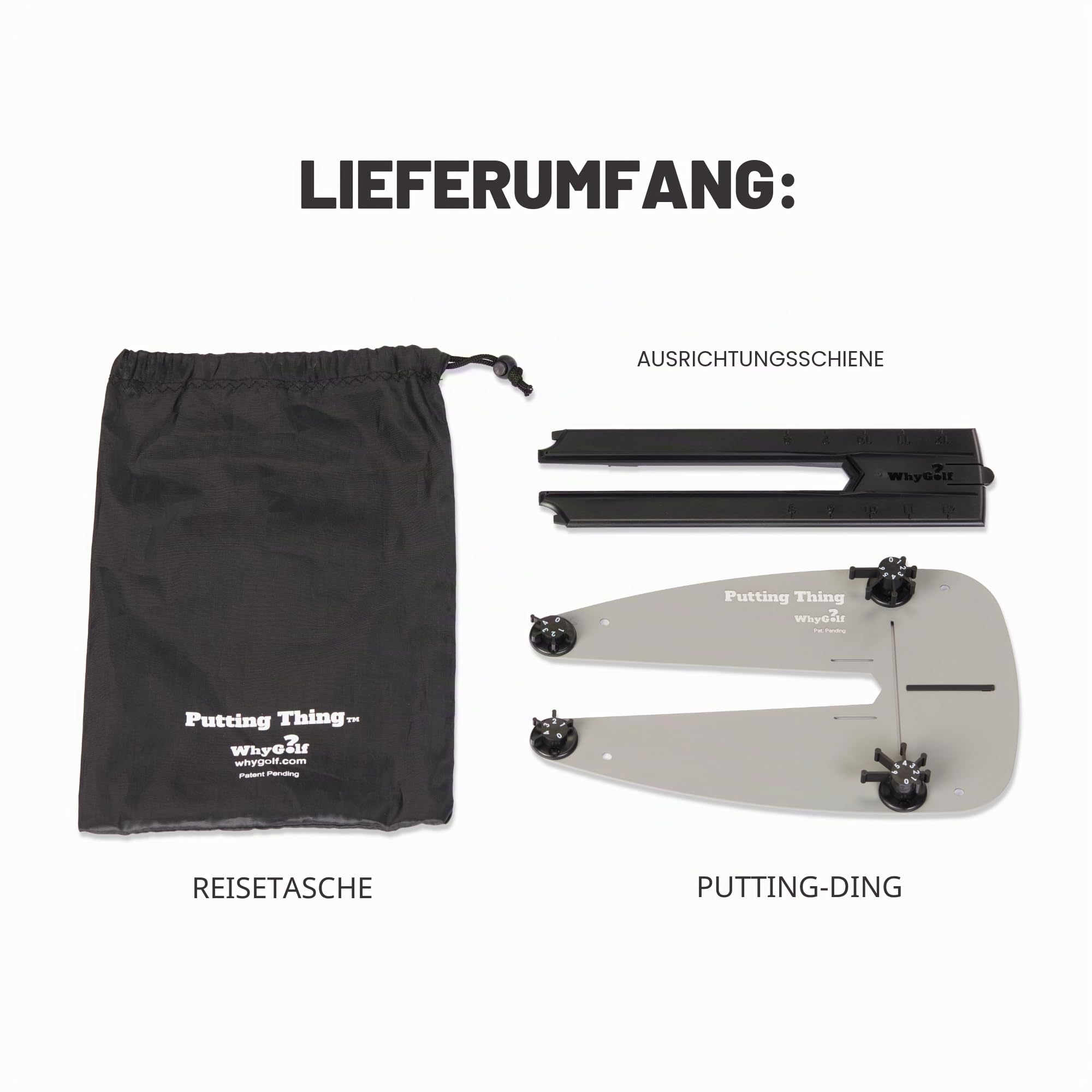 WHYGOLF WHYGOLF Putting Thing | Golf Accessory Trainer for Improved Putt Accuracy | Putting Green Practice | Golf Putter Teaching & Training Aid for Club Practice Equipment
