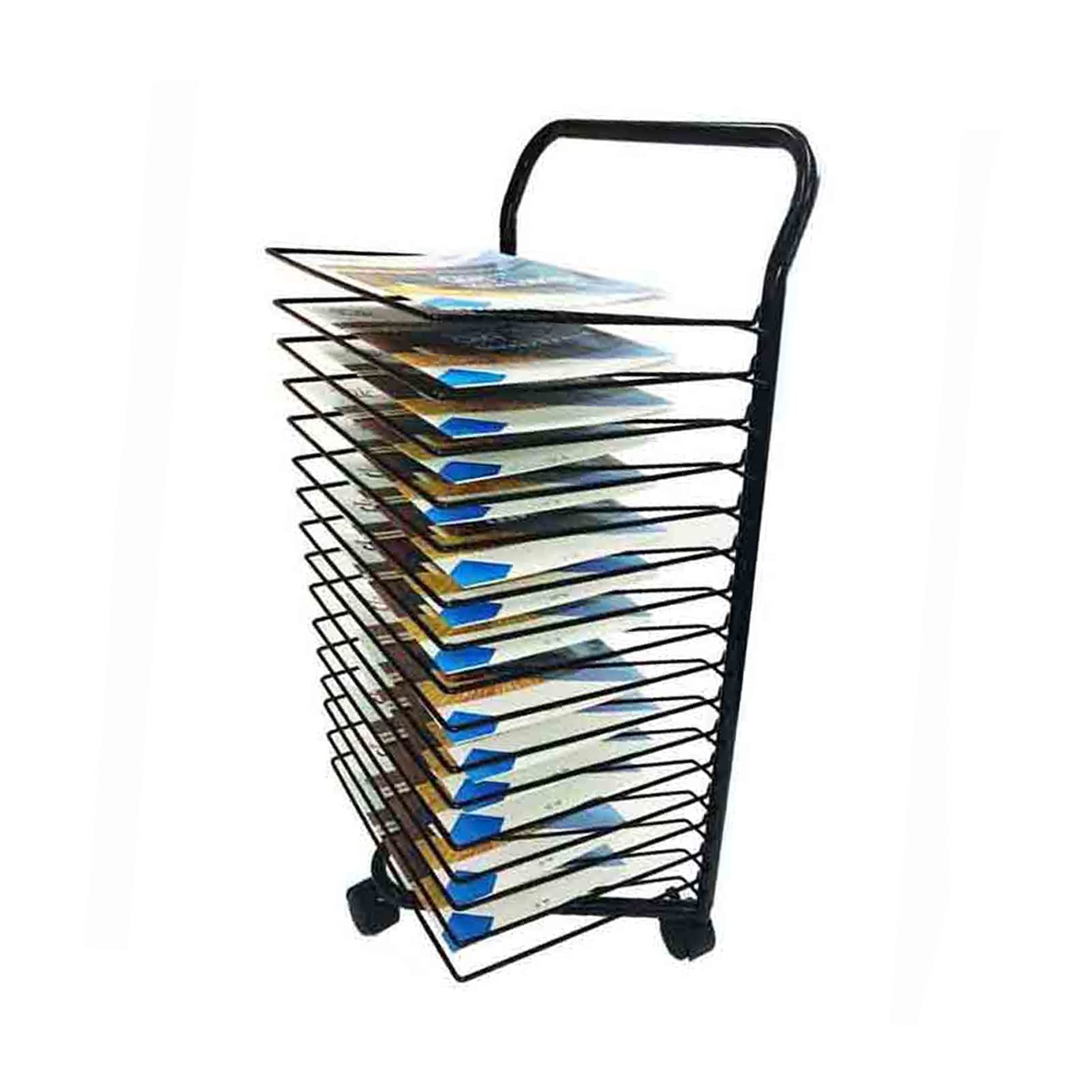 Aioneer 16-layer Artwork Drying Rack, Easel Floor-standing Oil Painting Board Melaleuca Rack With Pulleys, Suitable for Kindergarten, Studio