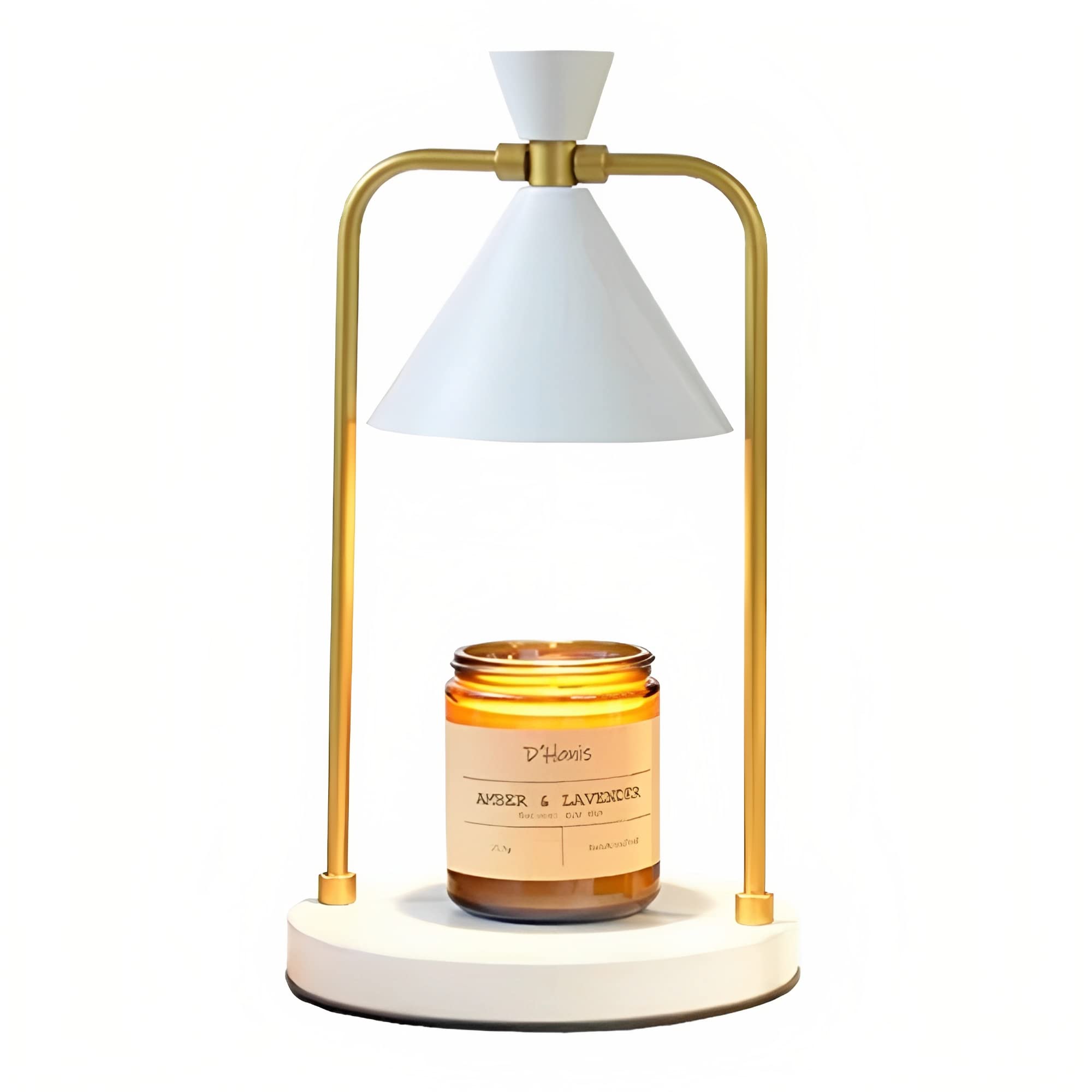 Beauenty Candle Warmer Lamp,Electric Candle Warmer for Jar Candles with Timer and Dimmable Candle Light,Vintage Aromatic Wax Melter for Home Bedroom Study Living Room Decoration (White)