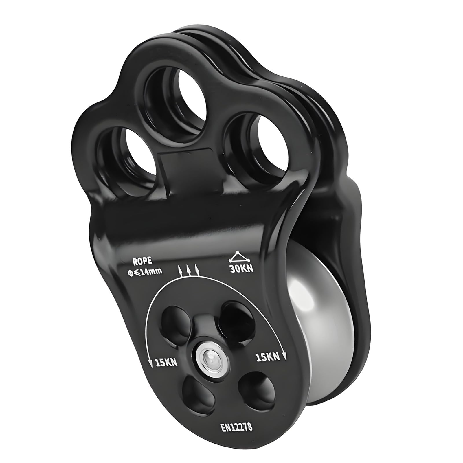 Polea de doble rodamiento de aleación de aluminio, perfecta para actividades de escalada deportiva y tirolesas. Proporciona un alto rendimiento Carrete de escalada profesional