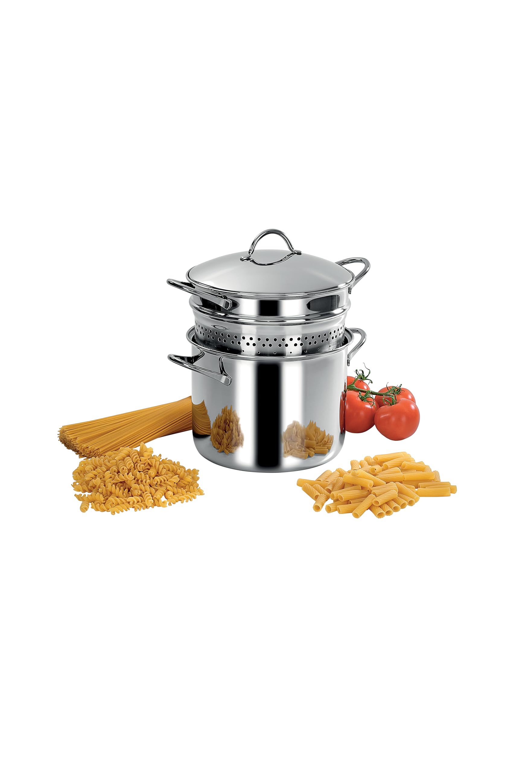 Barazzoni 401048022 Pasta pan, steel 18/10, with insert, 6 litres capacity