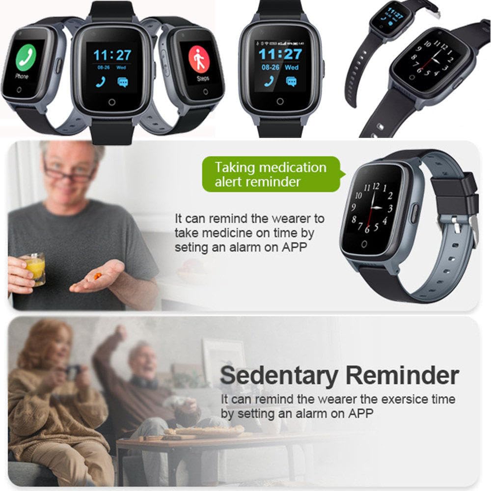 Smartwatch Per Anziani Con Rilevamento Cadute, Dispositivi Di Avviso Di Caduta, Localizzatore Gps, Localizzatore Gps, Cardiofrequenzimetro, Chiamate Bidirezionali, Regali Per La Tua Famiglia