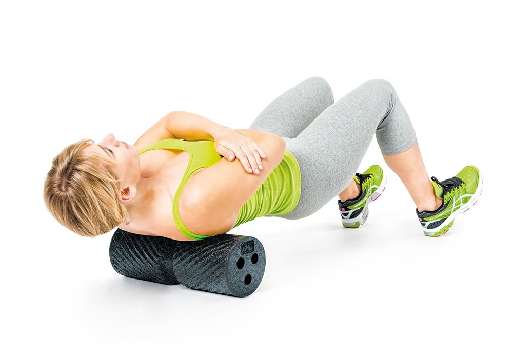 PINOFIT Faszienrolle Pro – Massagerolle für den Rücken zur Selbstmassage der Faszien – mit ergonomisch geformter Kerbe – inkl. Übungsposter