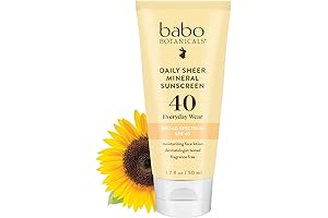 Babo Botanicals Daily Sheer Mineral Face Sunscreen Lotion SPF40 - Natural Protection from the Sun