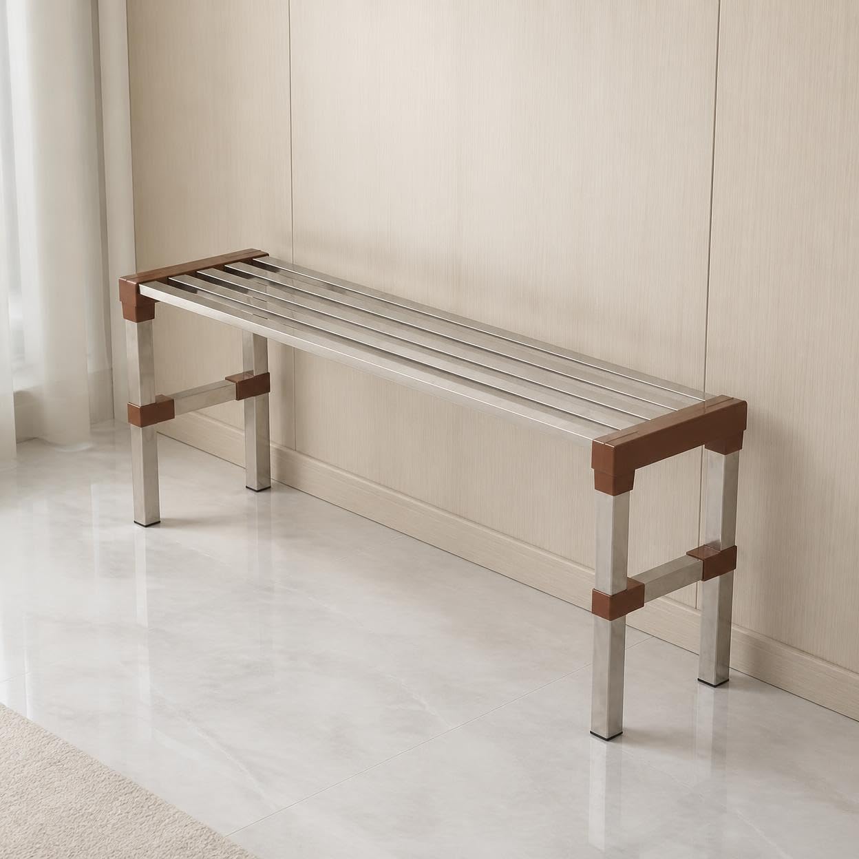 Pflanzenständer Metall, Blumentreppe Outdoor Rostfrei, Pflanzenregal für Balkon, Blumenregal 80cm Länge , Einzelne Schicht, verstärkt, L100xB25xH40 cm