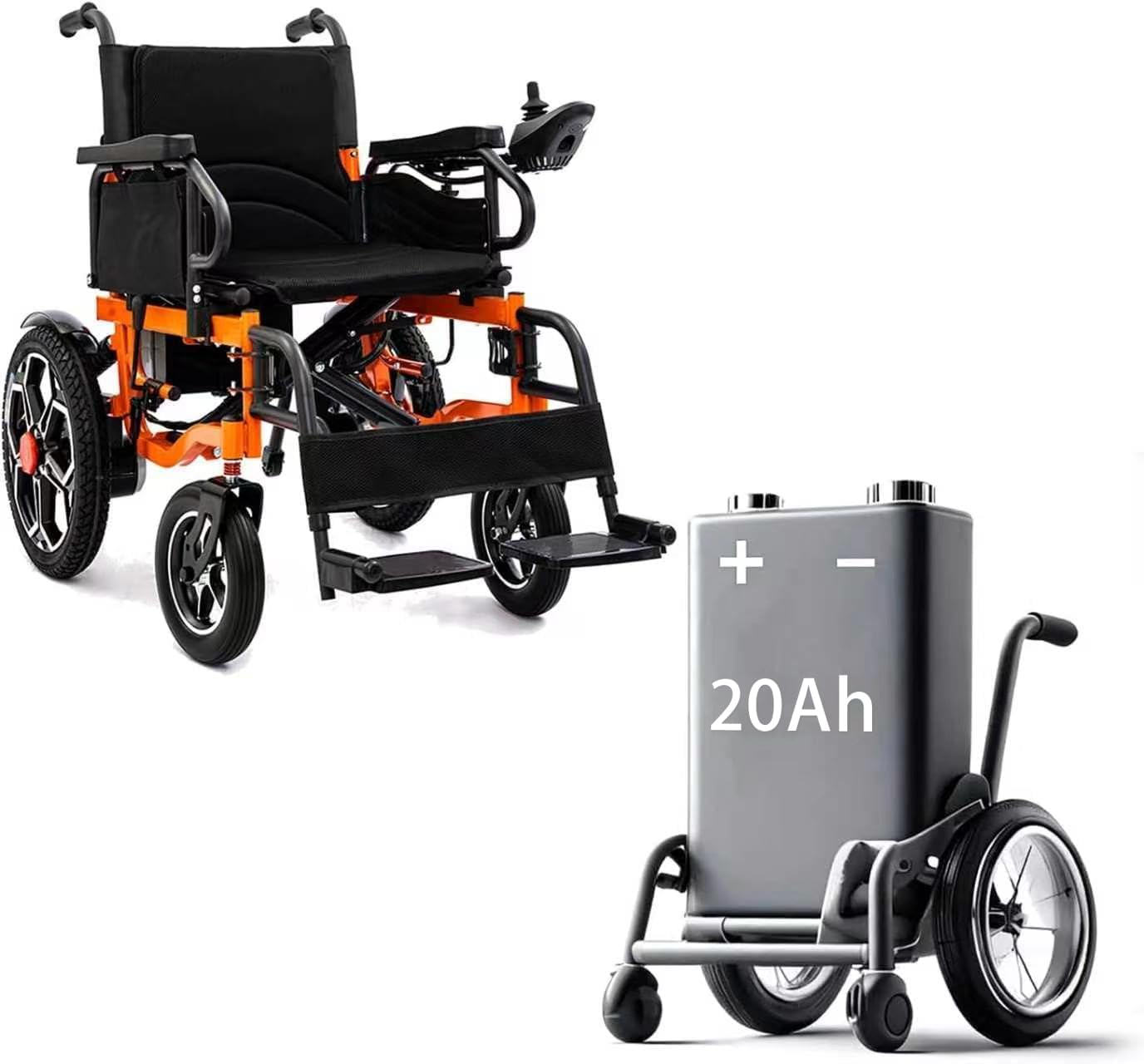 Batería de Litio extraíble de 20 Ah para Silla de Ruedas eléctrica Plegable ByteTecpeak D09