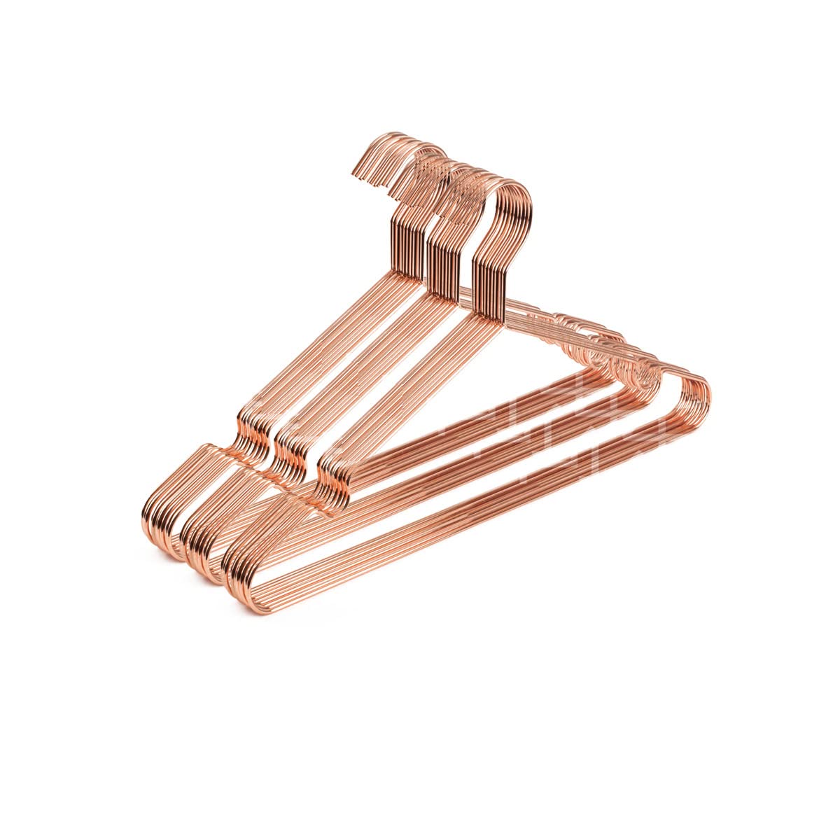 KOOBAY16.5” Rose Gold Coat Suit Shirt Metal Clothes Hangers, 30 Pack - Heavy Duty Shiny Wire Design for Adult Clothes Storage & Display Closet Organizers and Storage…