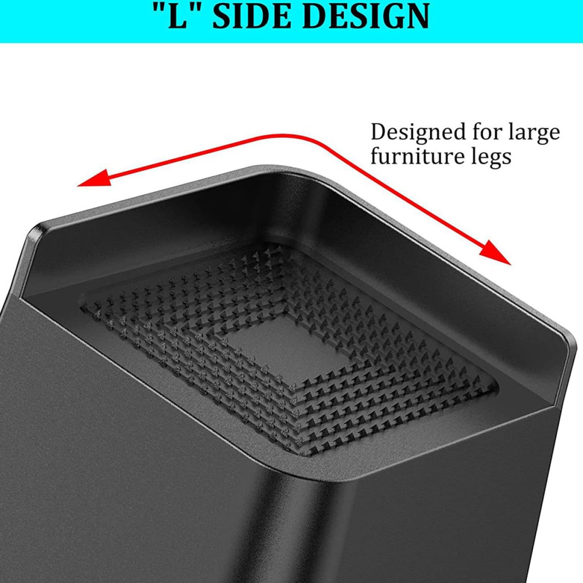 Elevadores de Cama de PP Negro 4 Piezas Base Antideslizante y Diseño Protector para Aumentar Altura de Muebles Sofá Cama Mesa