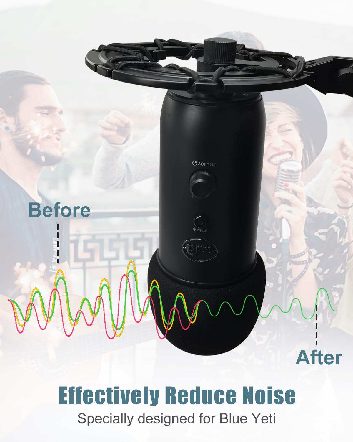 Mikrofonarm Ständer für Blue Yeti mit Stoßdämpfung, Schaumstoffabdeckung, robuster Galgen-Scherenarmständer für Blue Yeti, Rundfunk und Aufnahme