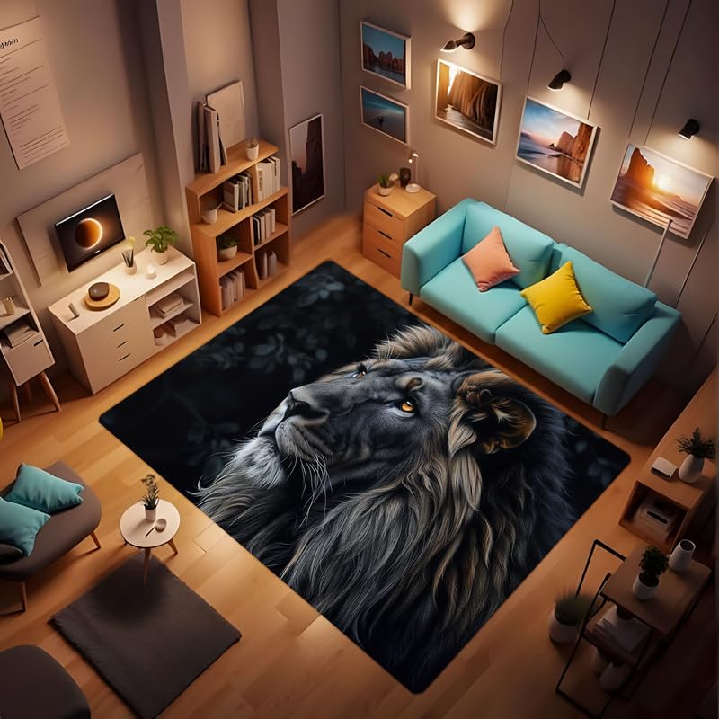 Tapete decorativo estampado de león 24x36 pulgadas miniatura 3
