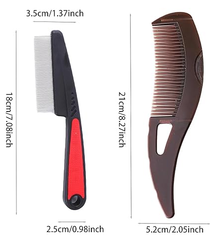 Miniatura 6 de Peine para la caspa, peine de dientes finos para el cuero cabelludo, peine de desintoxicación para piojos para mujeres, hombres y niños, acero