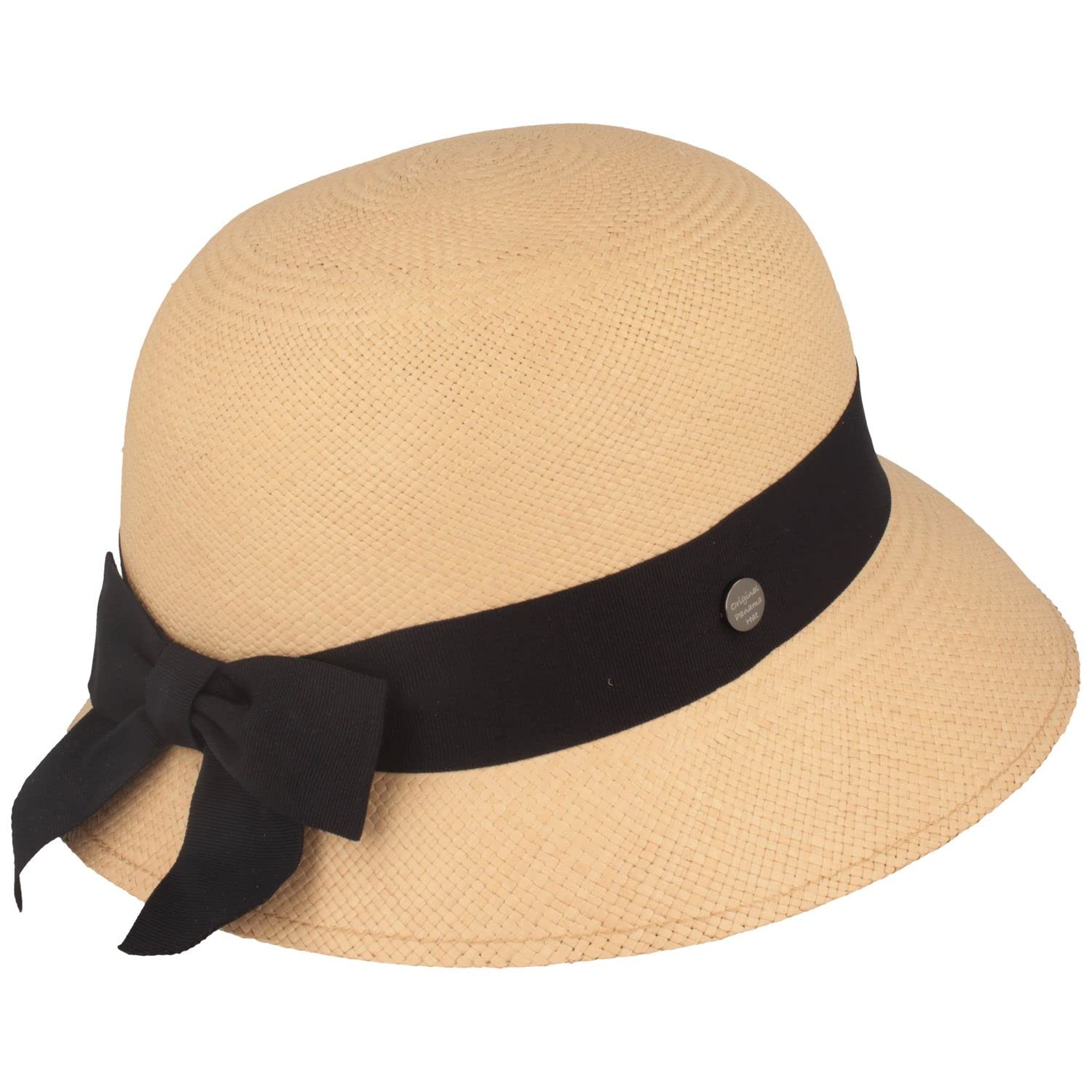 Breiter Chapeau Cloche de Soleil Panama Original pour Femme Chapeau de Paille Bolero d'été de l'Equateur Traditionnel Tressé à la Main Protection UV 50+