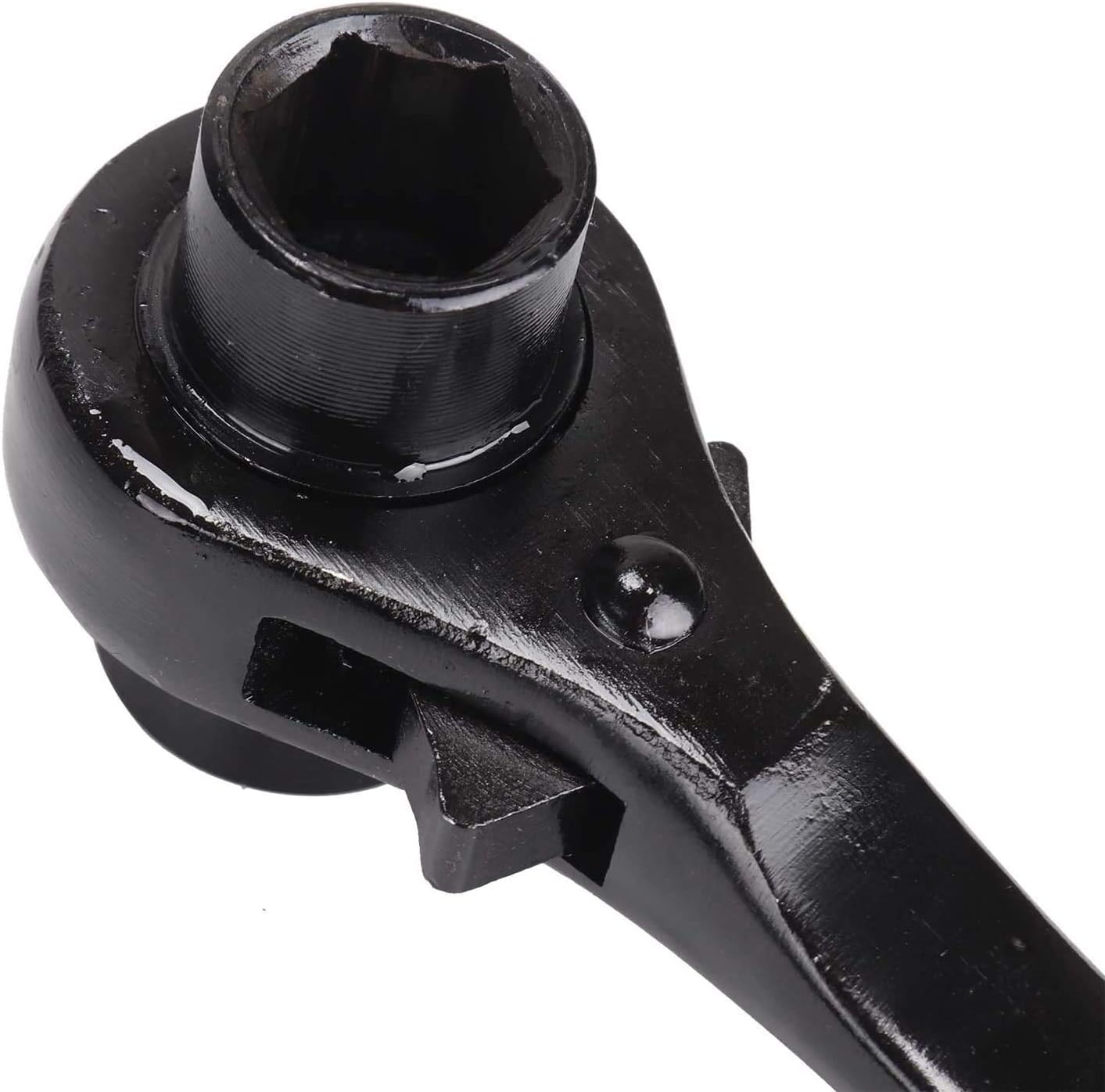27/30mm Black 12 Point Scaffold Ratchet Podger Spanner Ratcheting Socket Wrench Quick Release Spanner