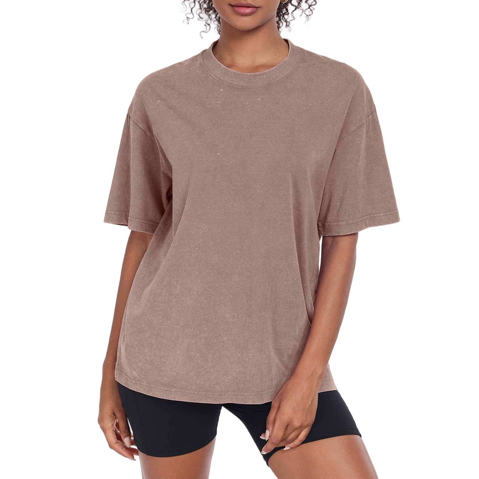 Oversized Tshirt for Damen Rundhals Kurzärmeliges Tops Casual Lockere Basic Sommer Tee Shirts Bluse
