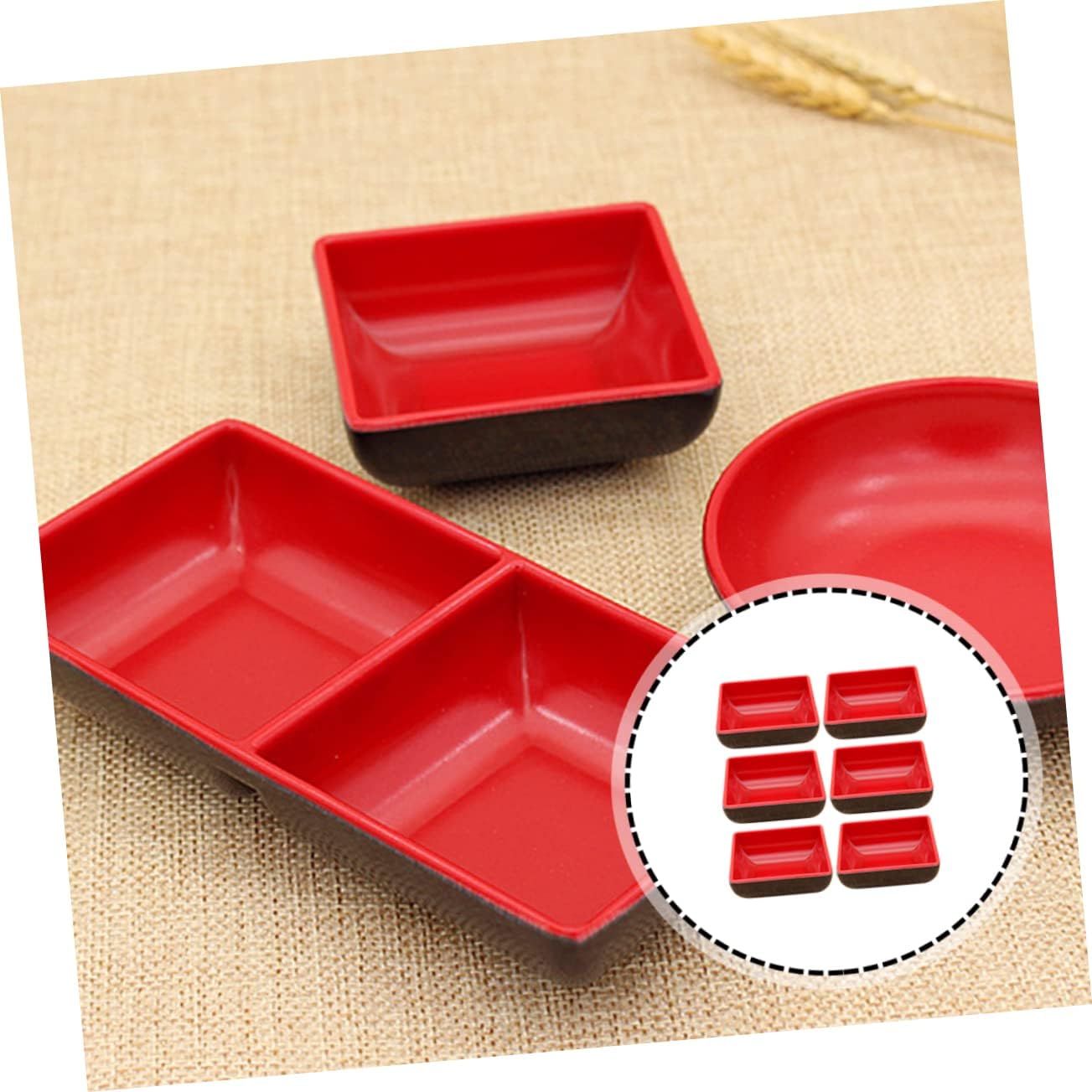 6-pc Sauce Dishes Set Square Condiment Dish for Vinegar Seasoning Buffet
